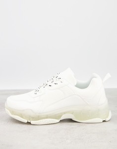 Белые кроссовки с прозрачной подошвой Public Desire Loaded-Белый