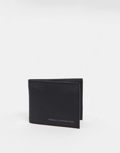 Кожаный бумажник c логотипом с эффектом металлик French Connection Рremium-Черный цвет