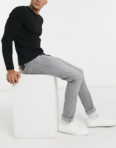 Серые выбеленные узкие джинсы стретч French Connection-Черный цвет