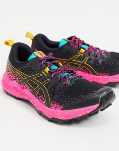 Кроссовки в черном и розовом цвете Asics trail FujiTrabuco Lyte-Черный цвет