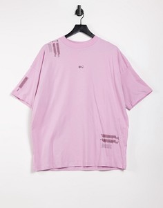 Oversized-футболка с текстовым принтом ASOS 4505-Голубой