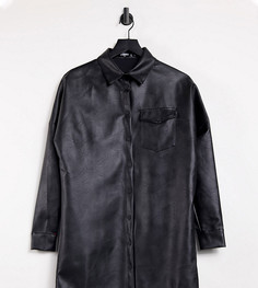 Черная куртка-рубашка из искусственной кожи Missguided Tall-Черный цвет