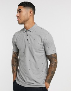 Серая меланжевая футболка-поло с монограммой Calvin Klein Golf-Серый