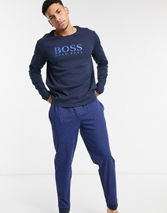 Комплект темно-синего цвета из футболки и джоггеров BOSS Bodywear-Темно-синий