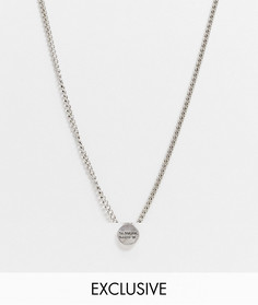 Серебристое ожерелье с круглой подвеской-монетой с координатами Reclaimed Vintage inspired-Серебристый