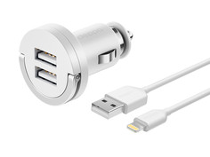 Зарядное устройство Deppa Ultra MFI 2xUSB 2.1A + Cable Lightning 1.2m White 11254