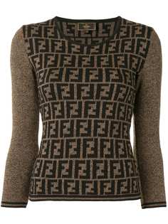 Fendi Pre-Owned трикотажный топ с узором Zucca