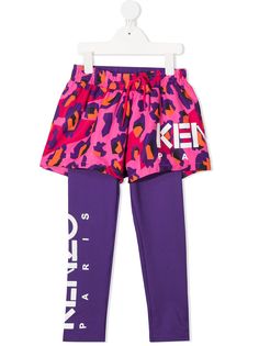 Kenzo Kids легинсы с леопардовым принтом