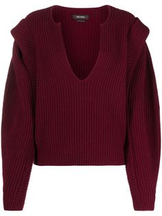 Isabel Marant джемпер в рубчик с V-образным вырезом