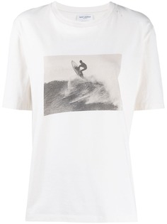 Saint Laurent футболка с графичным принтом