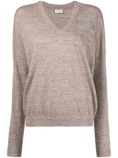 Brunello Cucinelli трикотажный топ с V-образным вырезом