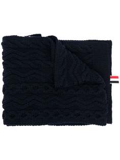 Thom Browne фактурный шарф с полосками 4-Bar