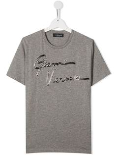 Versace Kids футболка с декором GV Signature