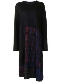 Ys платье асимметричного кроя с клетчатыми вставками Y's