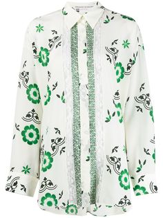 Ermanno Scervino рубашка с цветочным принтом и кружевом
