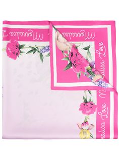 Monnalisa атласный платок с цветочным принтом