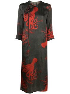 Uma Wang платье с запахом и принтом