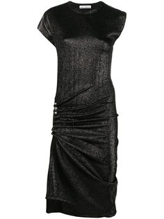 Paco Rabanne драпированное платье с люрексом