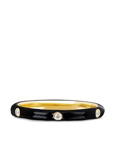 Ef Collection кольцо из желтого золота с эмалью и бриллиантами
