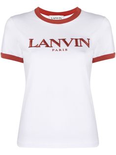 LANVIN футболка с вышитым логотипом