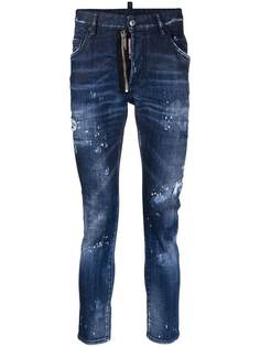 Dsquared2 узкие джинсы с эффектом потертости