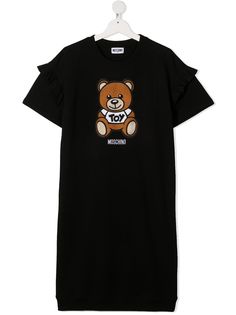 Moschino Kids платье-футболка с вышивкой Teddy Bear