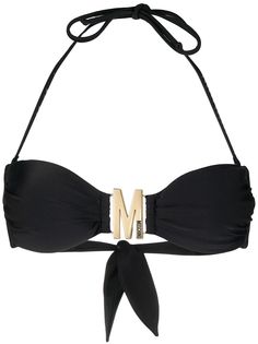 Moschino лиф бикини с монограммой и вырезом халтер