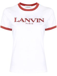 LANVIN футболка с круглым вырезом и вышитым логотипом