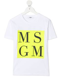 MSGM Kids футболка с круглым вырезом и логотипом