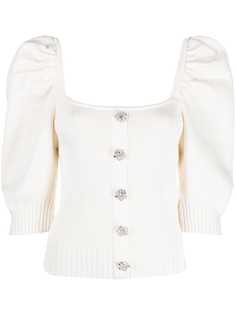 Giuseppe Di Morabito трикотажный топ с пышными рукавами