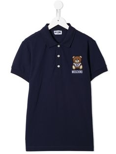 Moschino Kids рубашка поло с вышивкой Teddy Bear