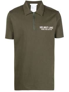 Helmut Lang рубашка поло с воротником на молнии и логотипом