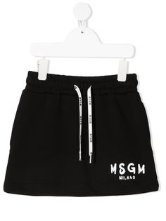 MSGM Kids юбка с кулиской и логотипом