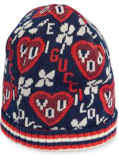 Gucci Kids шапка бини с жаккардовым узором