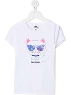 Karl Lagerfeld Kids футболка с принтом Choupette