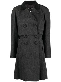 Chanel Pre-Owned многослойное двубортное пальто