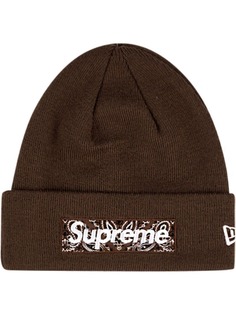 Supreme шапка бини с логотипом из коллаборации с New Era