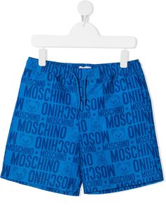 Moschino Kids плавки-шорты Teddy Bear с логотипом