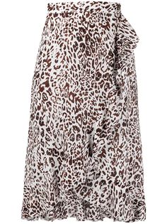 Pinko юбка с запахом и леопардовым принтом