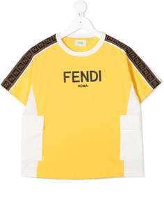Fendi Kids футболка с круглым вырезом и логотипом FF