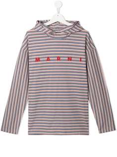 Marni Kids полосатый топ с логотипом