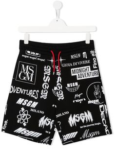 MSGM Kids спортивные шорты с принтом