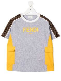 Fendi Kids футболка с накладным карманом и логотипом