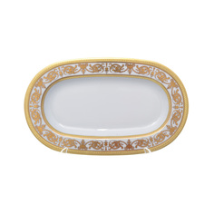 Блюдо овальное imperial white gold (falkenporzellan) золотой 24 см.