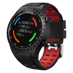 Смарт-часы GEOZON Sprint, 45мм, 1.3", черный / черный/красный [g-sm02blkr]