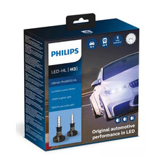 Лампа автомобильная светодиодная Philips 11336U90CWX2, H3, 12/24В, 18Вт, 5800К, 2шт