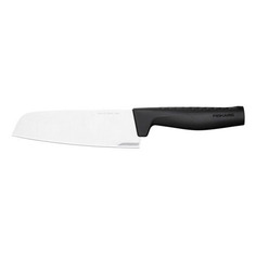 Нож кухонный Fiskars Hard Edge, сантоку, 161мм, заточка прямая, стальной, черный [1051761]