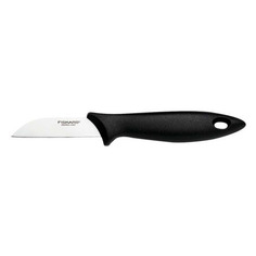 Нож кухонный Fiskars Essential, для чистки овощей и фруктов, 70мм, заточка прямая, стальной, черный [1023780]