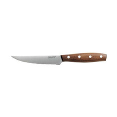 Нож кухонный Fiskars Norr, для томатов, 120мм, заточка серрейтор, стальной, коричневый [1016472]