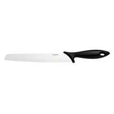 Нож Fiskars Essential, для хлеба, 230мм, заточка серрейтор, стальной, черный [1023774]